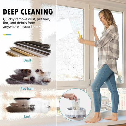 30 Count Duster Refills Compatible with Dusters 180° Handle Dusters, 180° Heavy Duty Multi-Surface Duster Replacement with 1 Standard Handle, Unscented