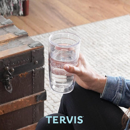 Tervis Watercolor Songbirds Double Walled Insulated Tumbler Cup - Made in USA, Keeps Drinks Cold & Hot, 16oz, Clear