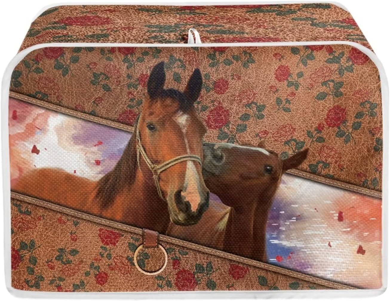 Horse Toaster Dust Cover, Universal Bread Maker Cover for 4 Slice Toasters