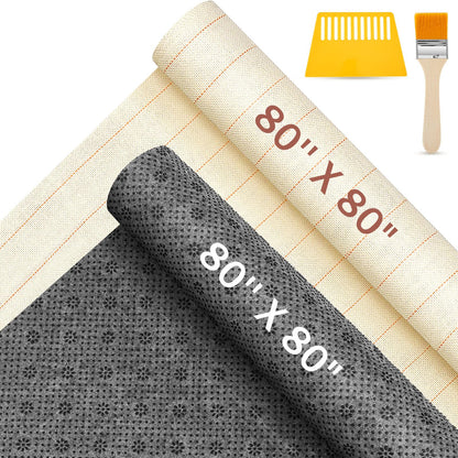 Tudomro 4 Pcs 80'' X 80" Large Tufting Cloth for Rugs and Non Slip Final Backing Tuft Fabric Monks Cloth for Tufting Needle DIY Rug Making, Contains Cleaning Brush and Glue Scraper