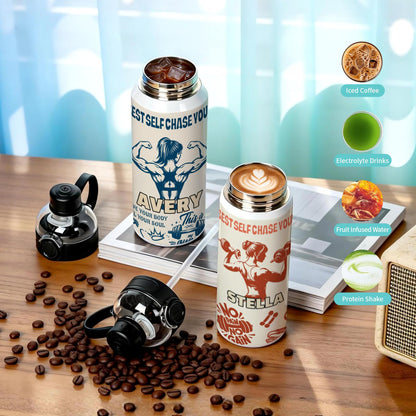PYD Life 8 Pack Sublimation Sports Water Bottle Blanks 24 OZ 720 ML White Tumblers Cups Vacuum Flask Jug with Straw Spout Pop Lid and Silicone Handle for Sublimation Printing
