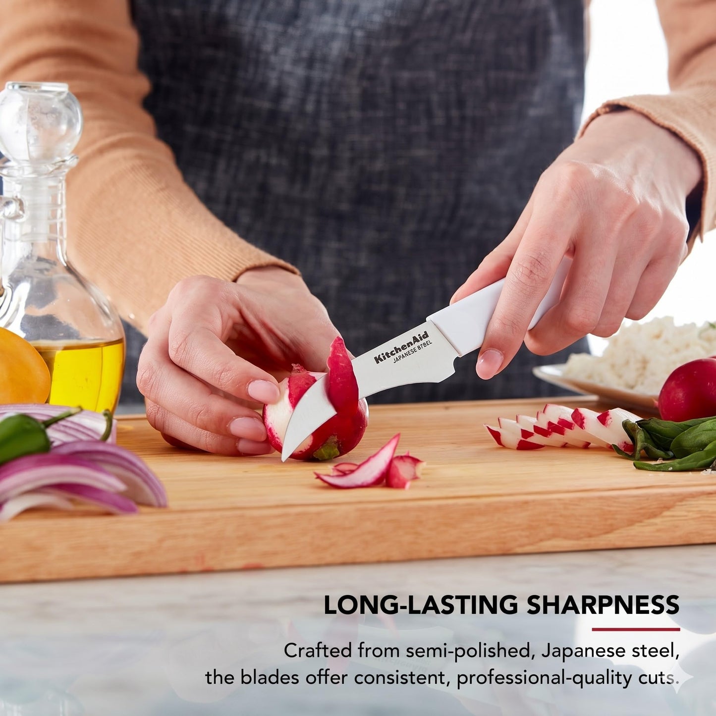 KitchenAid Paring Knife Set, Stainless Steel Kitchen Knife Set, Razor-Sharp Blades, 3 Piece, Multicolor