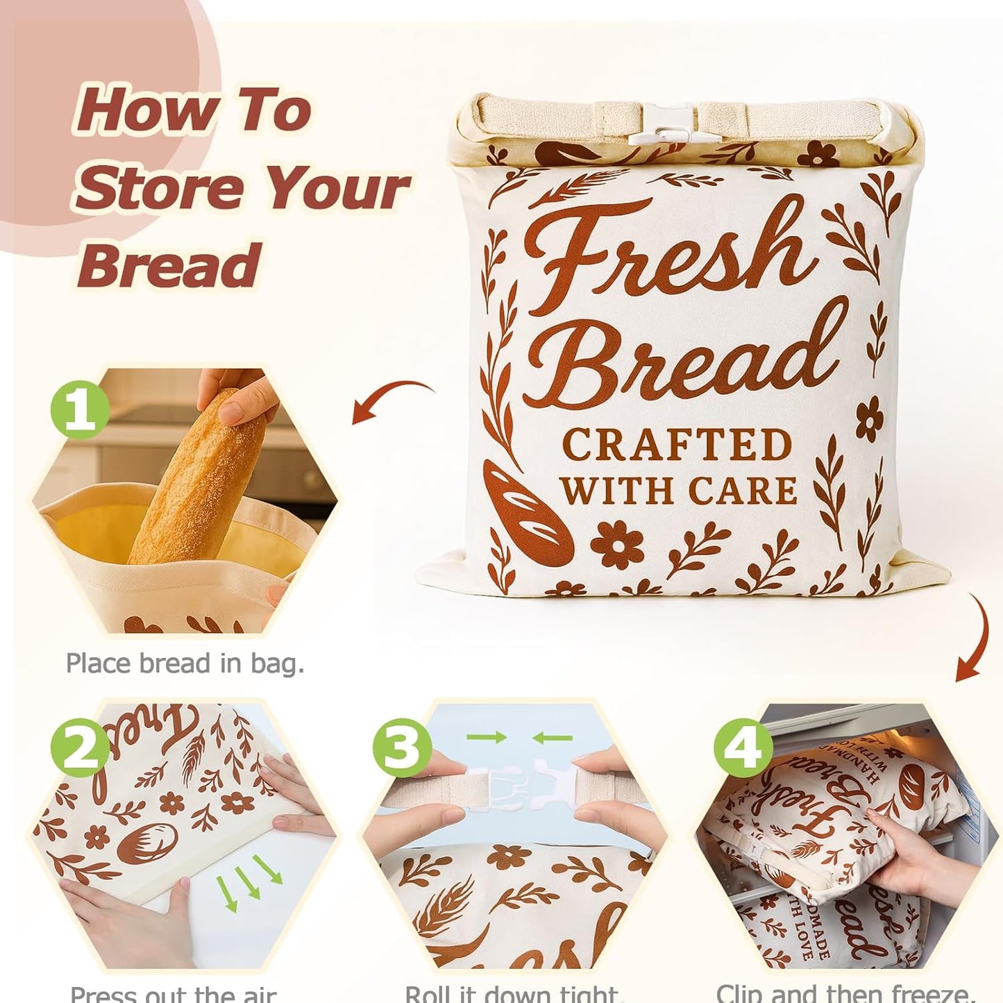 ANKEWY 17x13 Inch, 3 Packs Beeswax Bread Bags with Bowel Cover for Sourdough & Homemade Bread XL Reusable Bags