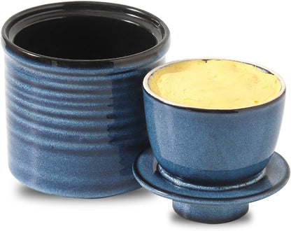 Countertop, Ceramic Butter Crock, Butter Dish with Lid, Pottery Butter Container for French Butter Keeper for Kitchen