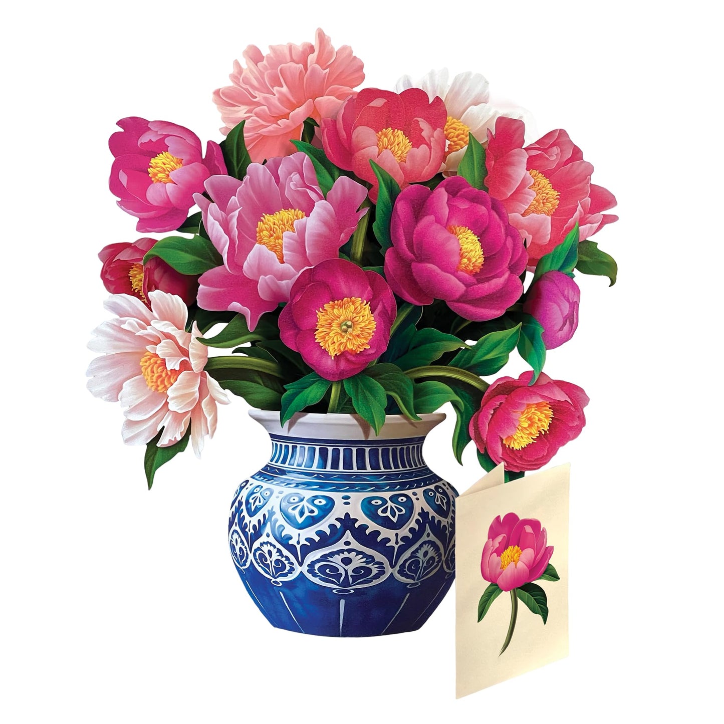 Freshcut Paper Peony Paradise 13 Inch Life-Sized 3D Pop Up Card – Birthday, Mothers Day, Thank You, Gifts for Mom and Her – Includes Notecard and Envelope