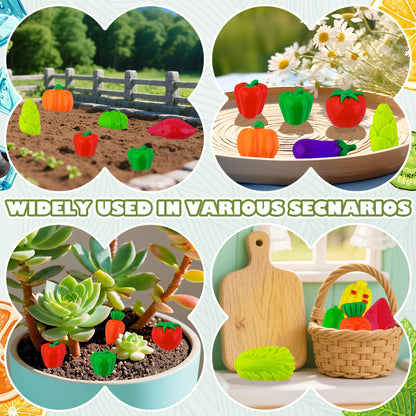 Kaiyuan Dynasty 60pcs Mini Resin Vegetable Figurines Miniature Vegetable Figurines Tiny Artificial Vegetables for DIY Art Crafts Cake Topper Miniature Landscapes Garden Home Kitchen Decoration