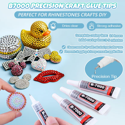 Kalolary 48000Pcs 48 Colors Resin Jelly Rhinestones Kit for Bedazzling,3MM Resin Flatback Gems Bedazzling Kit with B7000 Glue &Tools Bedazzler Kit with Rhinestones for Shoes Book Nail Art DIY Crafting