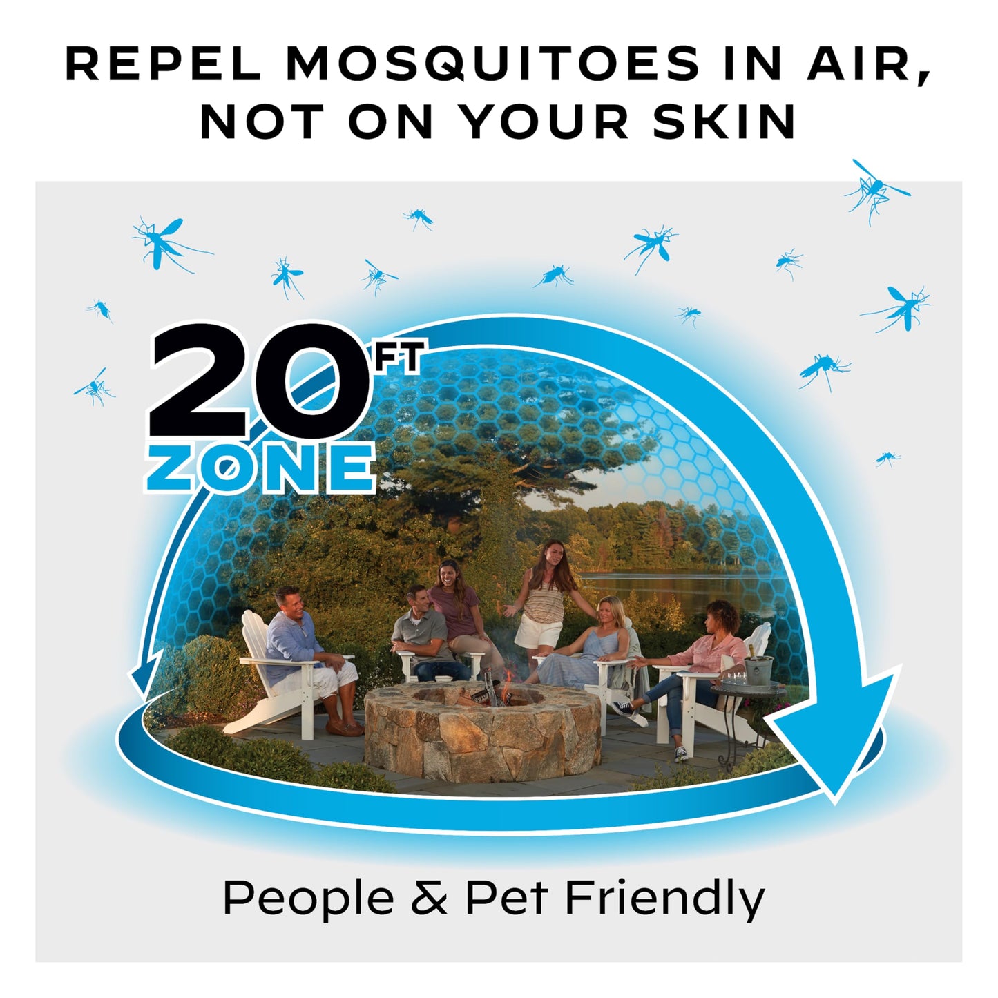 Thermacell E55 E-Series Rechargeable Mosquito Repeller with 20' Mosquito Protection Zone; Blue; Includes 12-Hr Repellent Refill; Bug Spray Alternative; Scent Free; No Candle or Flame