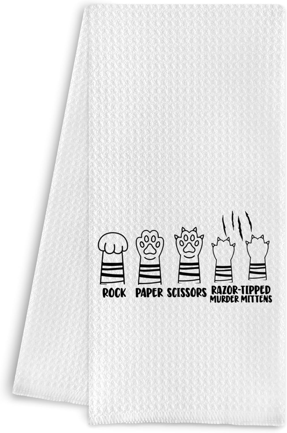 16x24 Inches Funny Cat Towels - Rock Paper Scissors Cat Paw Decorative Towels for Kitchen, Bath & Gifts