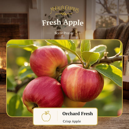 McCall’s Candles | Fresh Apple | 16 oz Two-Wick Scented Candle | USA-Poured | Vintage Mason Jar with Carrying Handle | Crisp Macintosh & Sparkling Apple Juice Fragrance