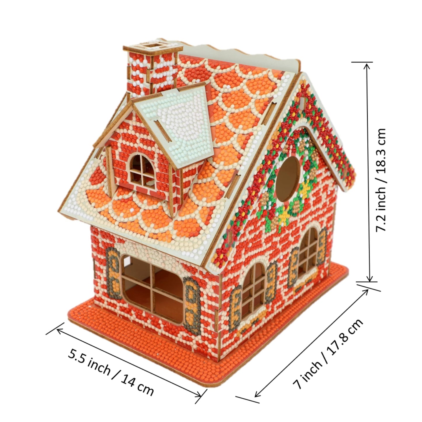 Party Ready 3D Diamond Painting Gingerbread House Christmas Cabin Kit – DIY Holiday Décor, Full Drill Mosaic Art, Festive Craft Kit (Christmas Carbin 2)