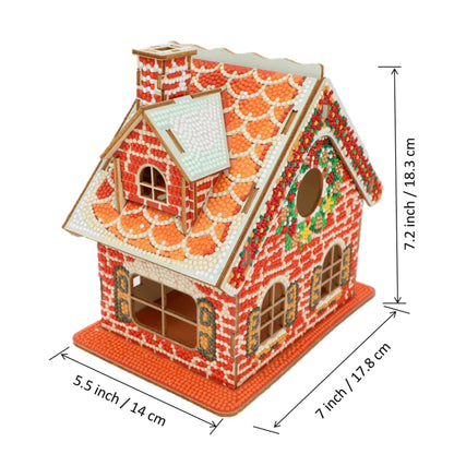 Party Ready 3D Diamond Painting Gingerbread House Christmas Cabin Kit – DIY Holiday Décor, Full Drill Mosaic Art, Festive Craft Kit (Christmas Carbin 2)