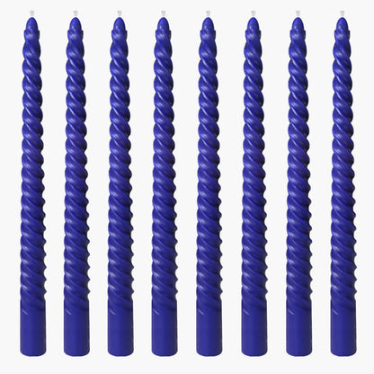 8 Pack 10 Inch Future Dusk Spiral Taper Candle Set, 7/8 Inch Unscented Driples Candlesticks for Home Decoration, 6-7 Hours Burn