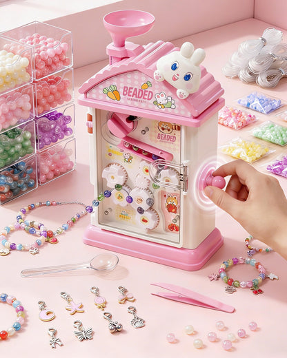 Eohemeral Bracelet Making Kit for Girls 6-12, Jewelry Making Kit with 800 Beads, DIY Bracelet Maker Machine, Built-in Storage & Bead Recycler, Kids Crafts Toy No Batteries Required (Pink)