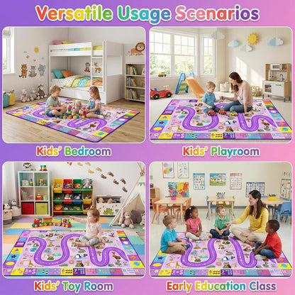 2.5x4 Kids Rugs for Playroom Feet, Educational ABC Alphabet Rug with Numbers Seasons, ABC Rugs for Kids Playroom