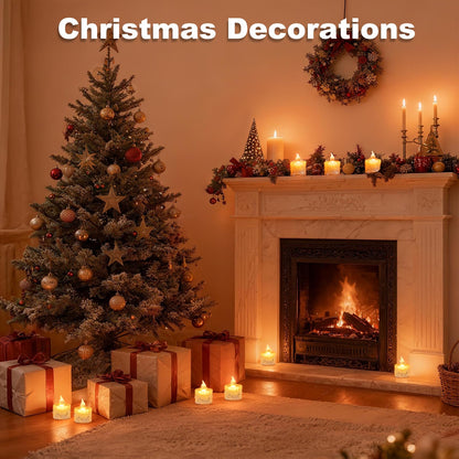 gobutend LED Flameless Candles, 24Pcs Crystal LED Tea Lights Battery Operated for Christmas Romantic Night Wedding Anniversary Table Party Decoration