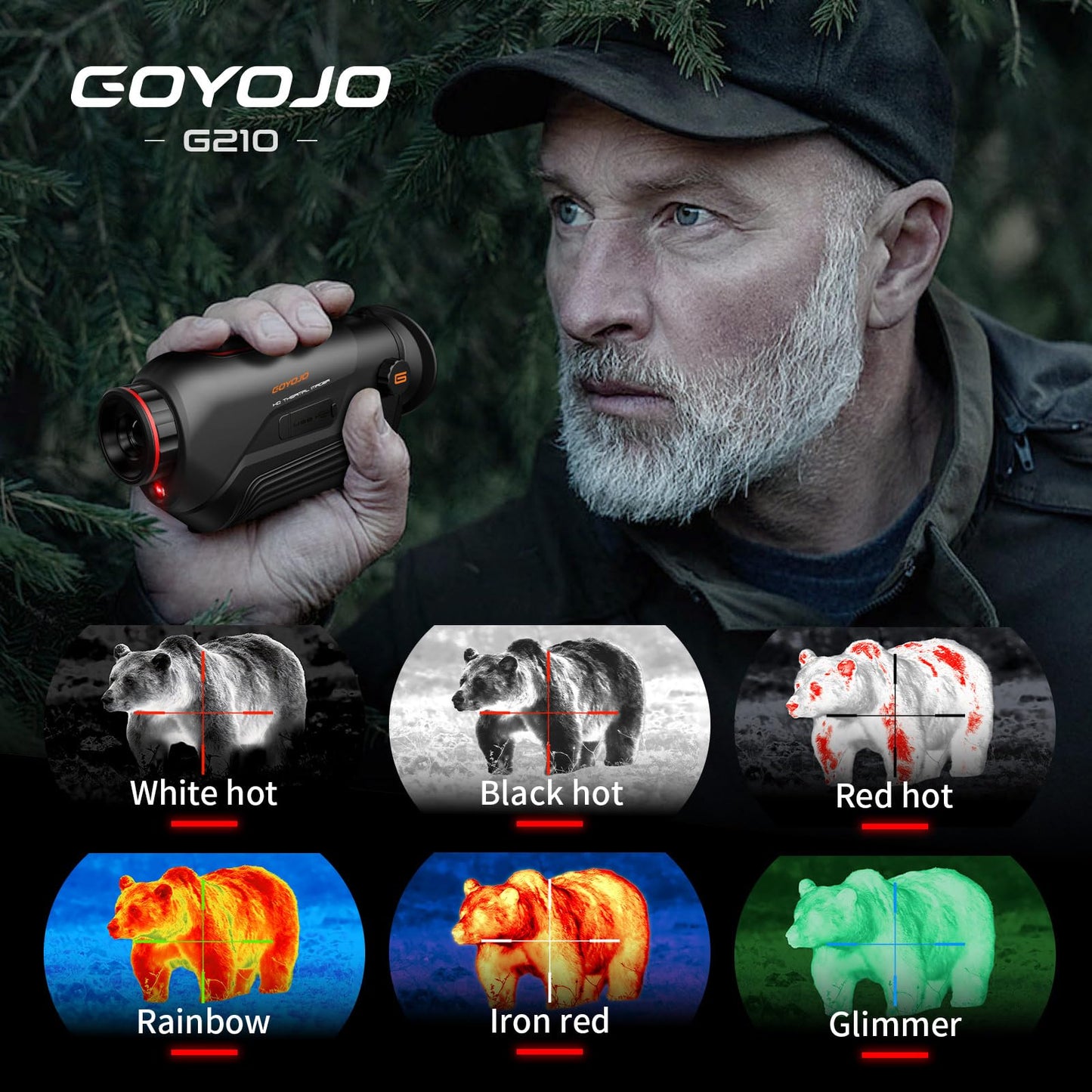GOYOJO G210 Thermal Monocular, 256x192 Thermal Imaging Monoscope Camera for Adults, 10mm Focal Lens Vision Goggles Thermal Scopes for Night Hunting Camping