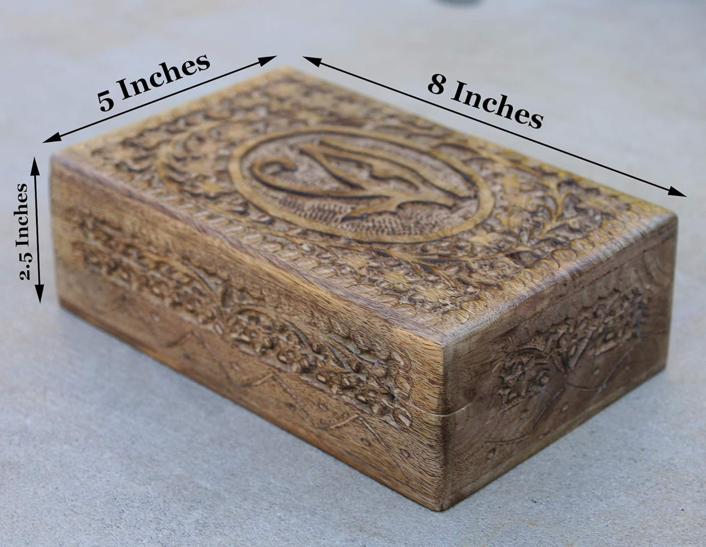 Egyptian Eye of Horus Hand Carved Jewelry Trinket Keepsake Box (Large)