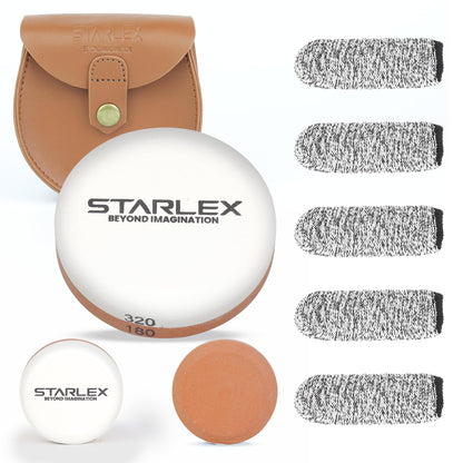 Axe Sharpener | Multipurpose Whetstone for Axes, Hatchets & Knives | Dual Grit 180/320 Sharpening Stone with Leather Pouch | Perfect for Camp & Garden Tools