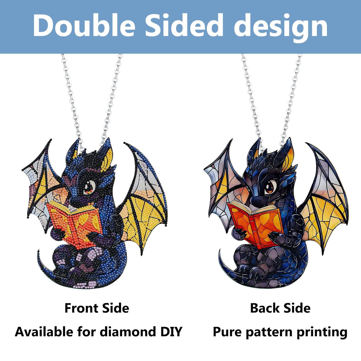 Dragon Hanging Diamond Art Kits for Adults, Dragon Diamond Art Suncatchers, 5D Gem Art, Sun Catchers Indoor Window Acrylic DIY Crafts for Gift Home Decor