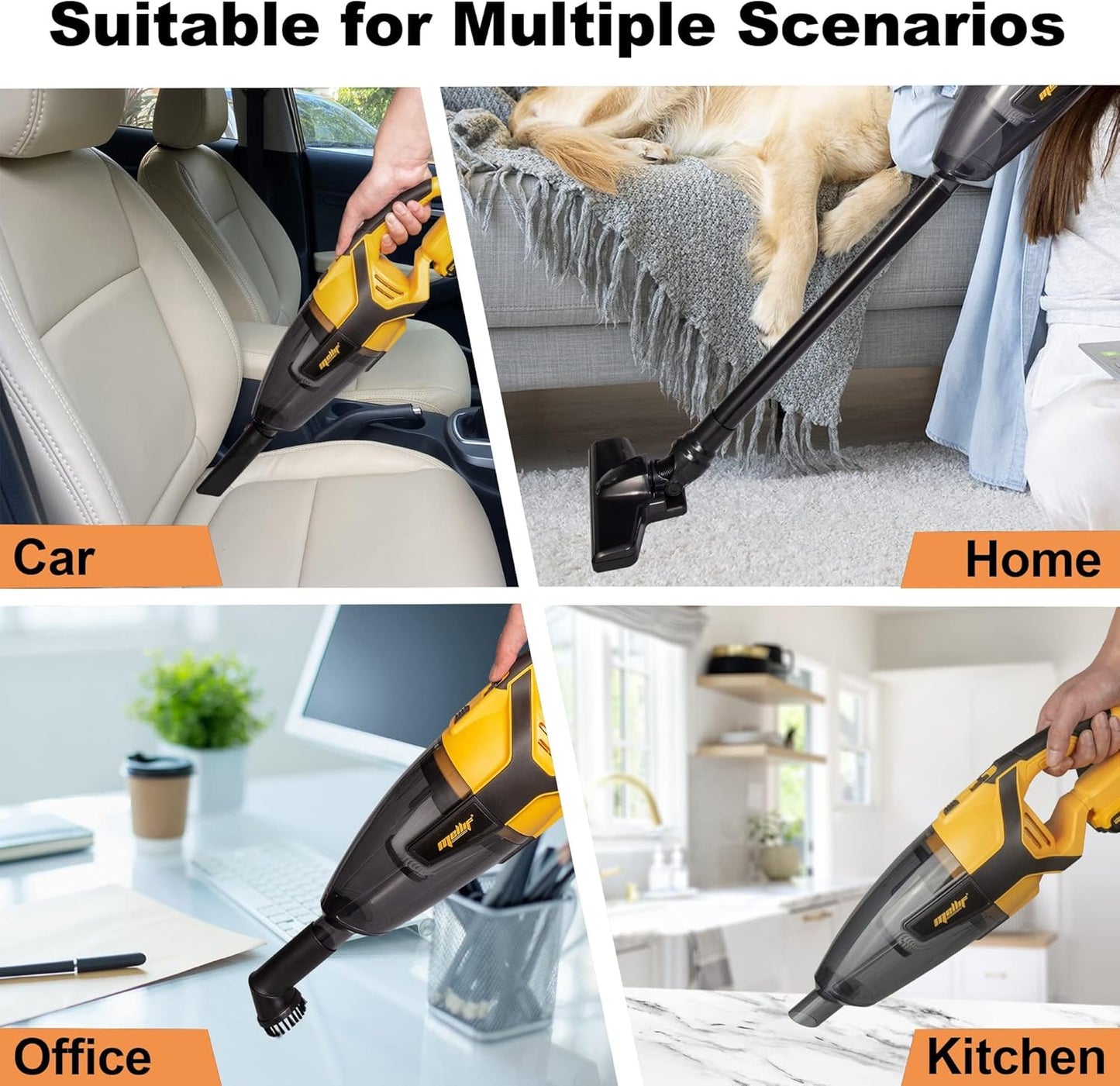 Mellif Cordless Vacuum for Dewalt 20V Max Battery, Handheld Electric Power Cleaner for Hardwood Floor, Carpet, Pet Hair