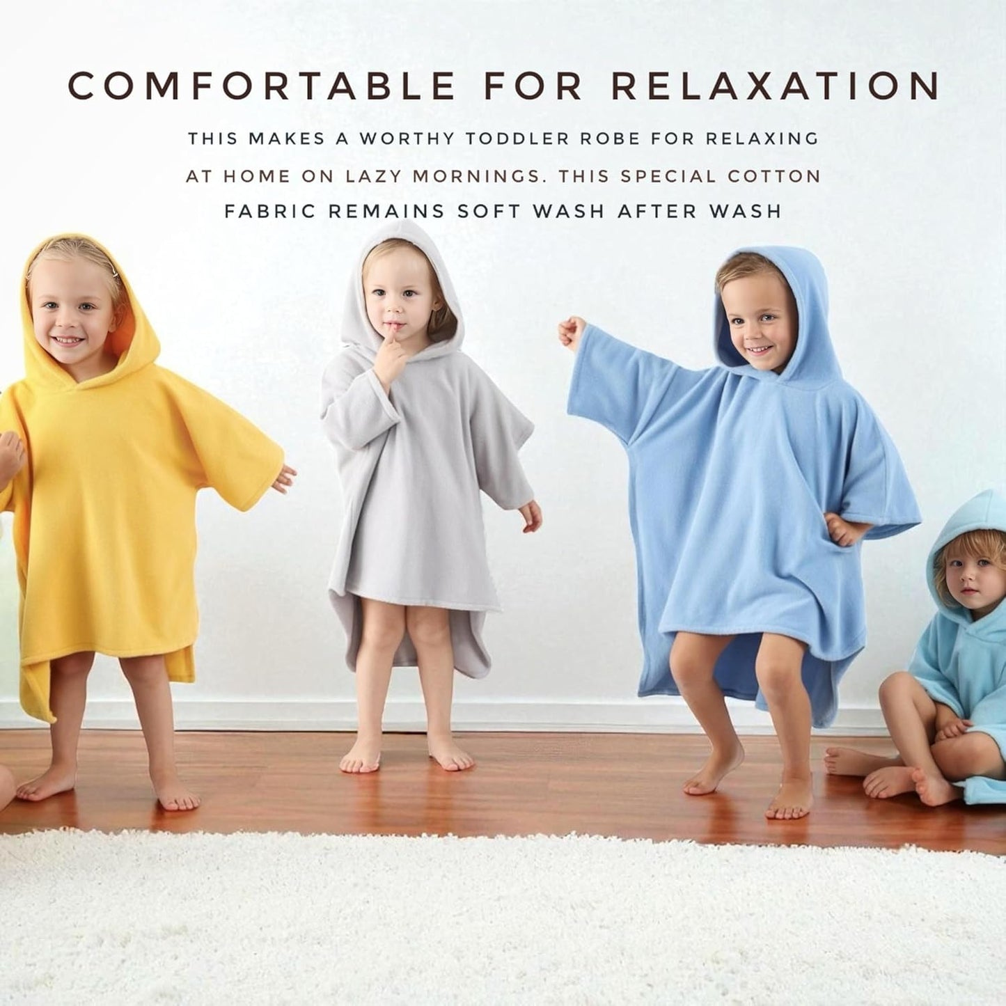 2-3T 100% 2-3T) Hooded Poncho Towel - Organic Cotton, Absorbent & Lightweight for Toddler Boy & Girl, Bath, Pool