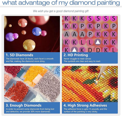 ajepon 3 Pack Independence Day Diamond Art Kits for Adults - Independence 5D Diamond Painting, Gem Art for Adults, Gem Painting Kits for Wall Home Decor Arts Craft 12x12inch