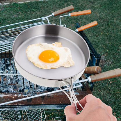 INOOMP Outdoor Non-stick Camping Skillet, Backpacking Grilling Pan for Outdoor Cooking