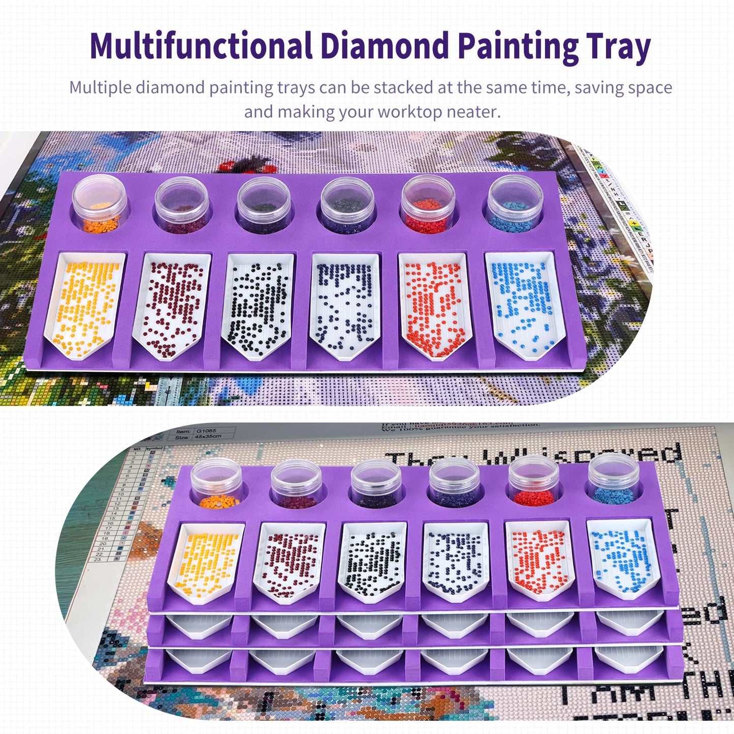 Diamond Painting Accessories Tray Organizer for Diamond Art Kits for Adults, Diamond Art Accessories Tools Kits, Diamond Art Storage Tray for Glitter Rhinestones, Diamond Bead Organizer Tray