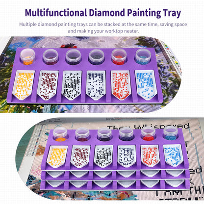 Diamond Painting Accessories Tray Organizer for Diamond Art Kits for Adults, Diamond Art Accessories Tools Kits, Diamond Art Storage Tray for Glitter Rhinestones, Diamond Bead Organizer Tray