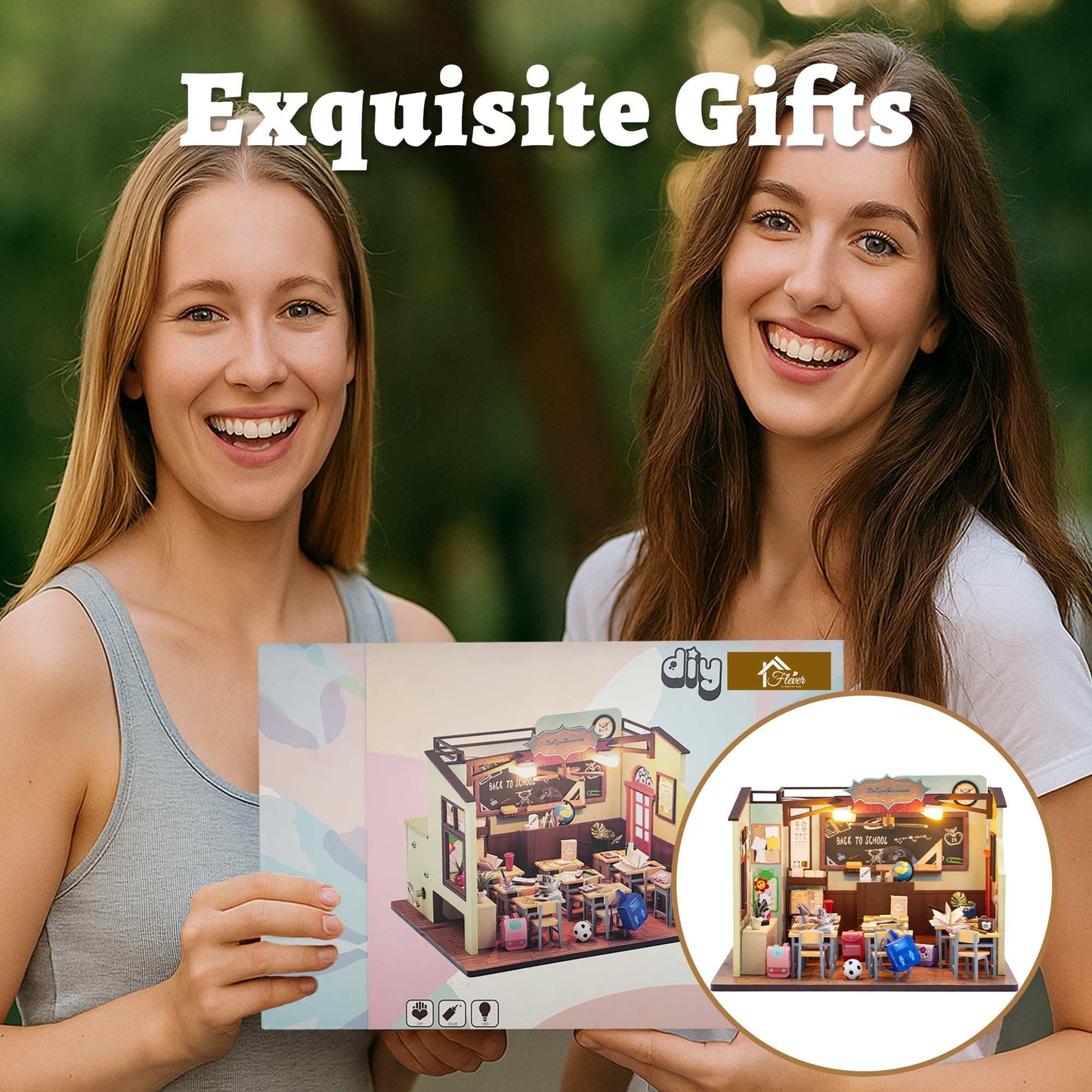 Flever Dollhouse Miniature DIY House Kit Creative Room with Furniture for Romantic Valentine's Gift(The Age of Innocence)