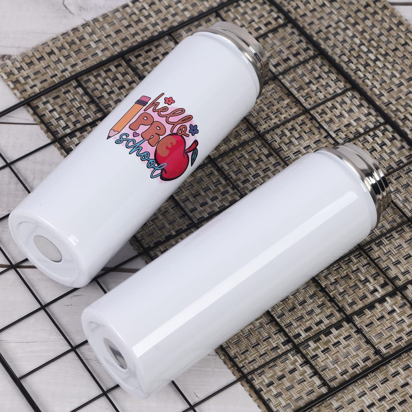 Draheri Sublimation Sports Water Bottle Blanks Bulk, 22 oz Sublimation Tumblers, Stainless Steel Double Wall Insulated Sublimation Cups with Portable Handle, Individually Boxed (8 Pack)