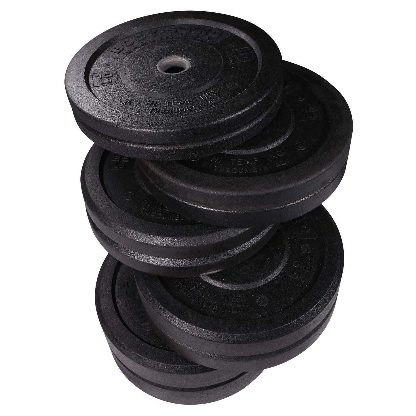 Body-Solid Rubber (OBPH260) Coated Olympic Weight Plate with Anti-Slip Grip - Perfect for Strength Training, Home Gym, and Barbell Workouts, 260lbs. Set