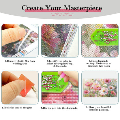 JOOZ Large Diamond Painting Kits for Adults - DIY 5D Flowers Diamond Art Kits for Adults, Full Drill Flowers Diamond Art Painting, Gem Art Kits for Home Wall Decor (27.5 X 15.7 Inch)
