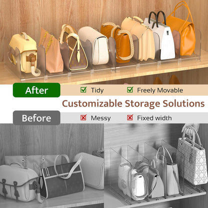 2-Pack Closet, Closet, SURETIVIAN Purse Organizers for Adjustable Small Shelf Divider Rack for Clear Handbag Storage