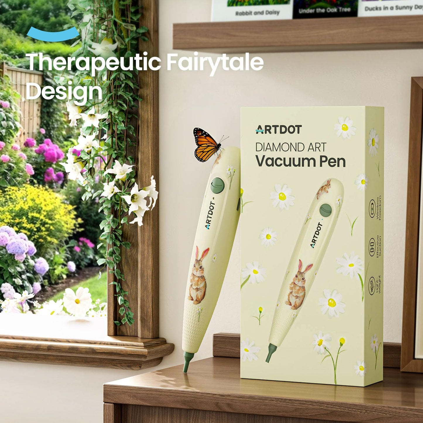 ARTDOT Wireless Vacuum Pen for Diamond Art Kit for Adults, Long-Lasting Electric Pen for Diamond Painting Accessories and Tools