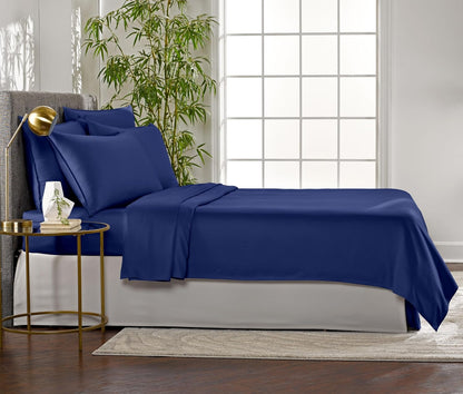 Pure Bamboo Twin Sheets - Luxuriously Soft 100% Organic Viscose Bed Sheet Set | Cooling Comfort, Cobalt Blue