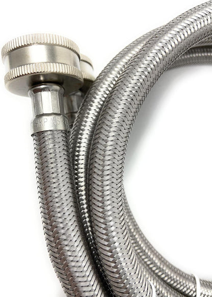 Premium Stainless Steel 4ft Washing Machine Hoses Burst Proof Leak Proof 2 Pack for Hot Cold Water