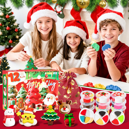 MuseLuxe Air Dry Clay - 12 Boxes Christmas Modeling Clay Kit with 8 Sculpting Tools,Safe & Non-Toxic,DIY Magic Gifts Toys for Boys,Girls,Kids