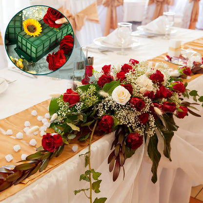 4 Pack Floral Foam Cage, Foam Cage Blocks for Fresh Flower, Green Flower Cage Holders for Artificial Flower Arrangement, Wedding Holiday, Interior and Garden Decorations