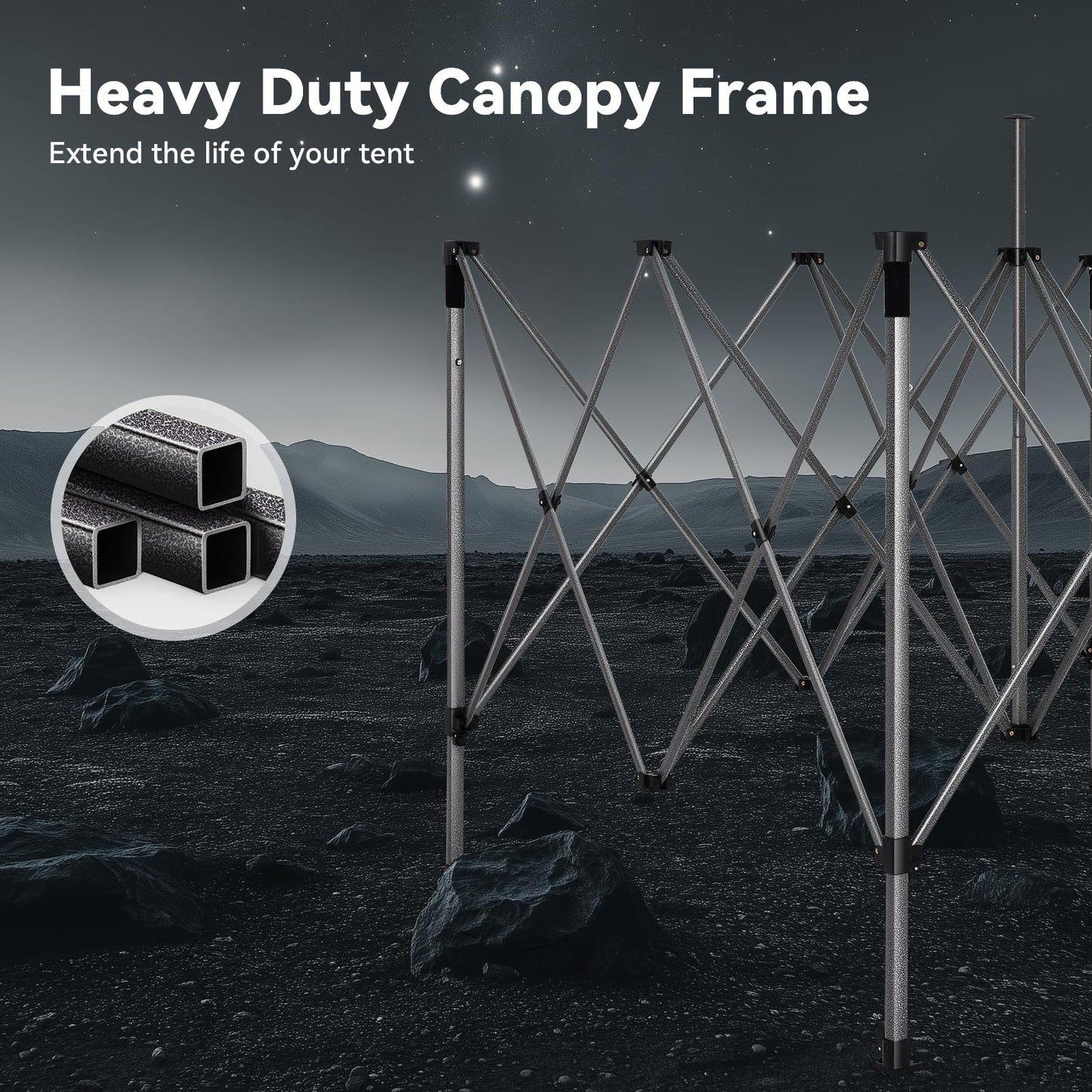 COBIZI 10x15 Pop up Canopy Tent Heavy Duty, Easy Set-up Commercial Outdoor Party Tent, 100% Waterproof Wedding Tents Gazebo, 3 Height Adjustable with Wheeled Bag, Black