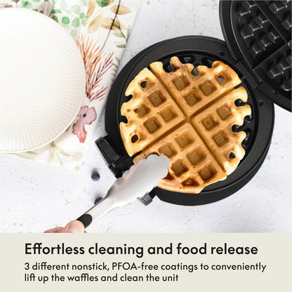BELLA Classic Belgian Waffle Maker - Rotating with Nonstick Plates, Adjustable Browning Control, Black