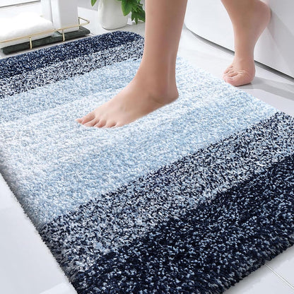 OLANLY Bathroom Rugs - Extra Soft Microfiber Mat, Quick-Dry & Machine Washable, 30x20, Navy Blue