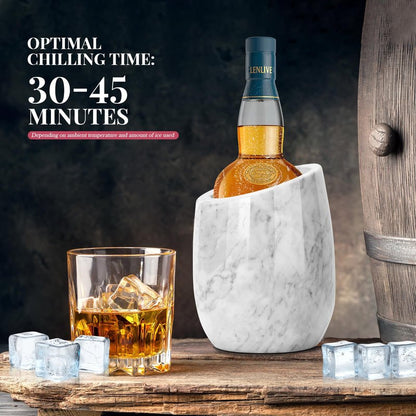 ZORMY Premium Marble Wine Chiller Bucket, Wine and Champagne Cooler, Wine Bottle Ice Chiller, 750ml Bottle Cooler, Home Bar & Kitchen Decor, Ideal Gift for Wine Lovers