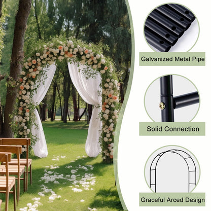 Metal Garden Arch Wedding Trellis for Climbing Plants Pergola Arbor for Roses & Various Flowers Bridal Party Backdrop Stand (Size: 140x240x40CM)