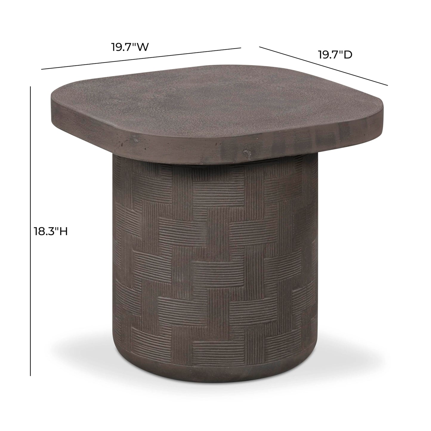 Tov Furniture Suraya Dark Umber Concrete Side Table