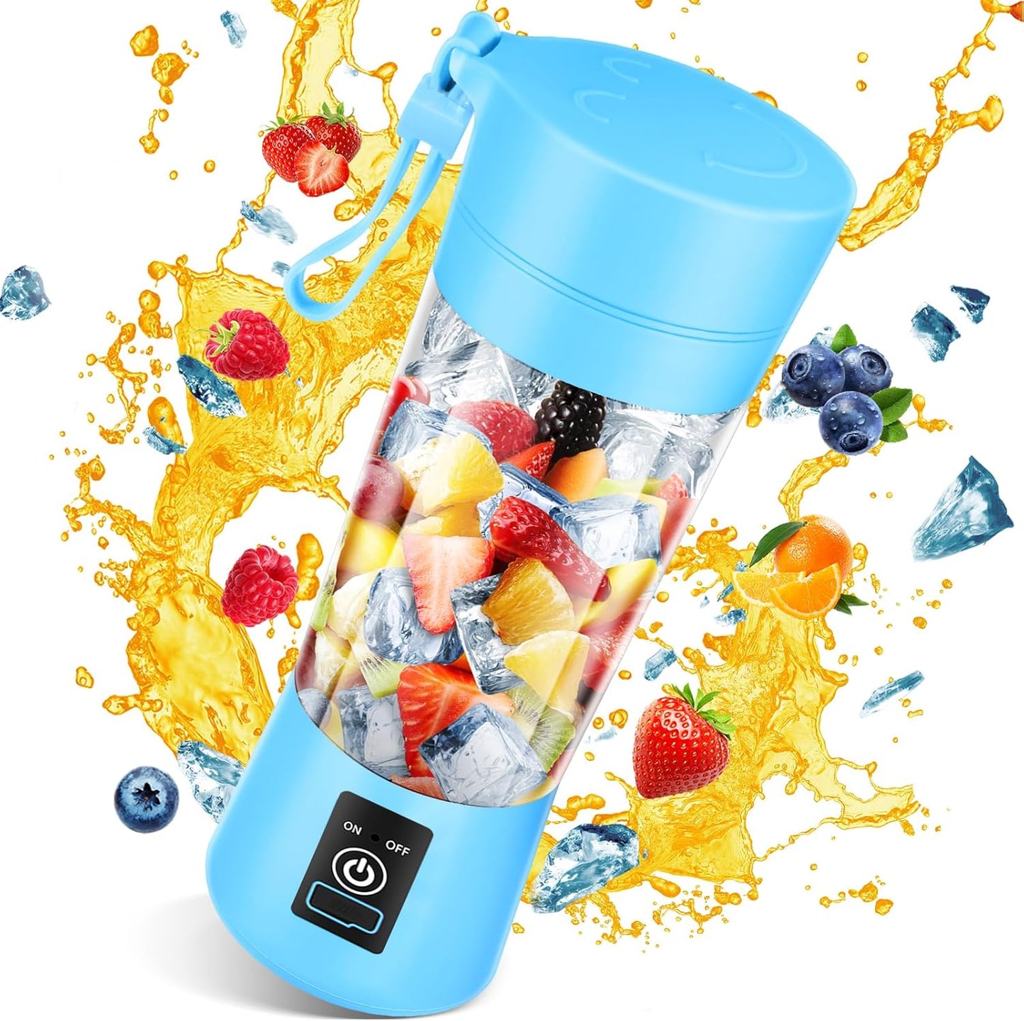 Portable Blender for Shakes and Smoothies - 6 Blades Juicer Cup, USB Rechargeable, Personal Blender for Kitchen and