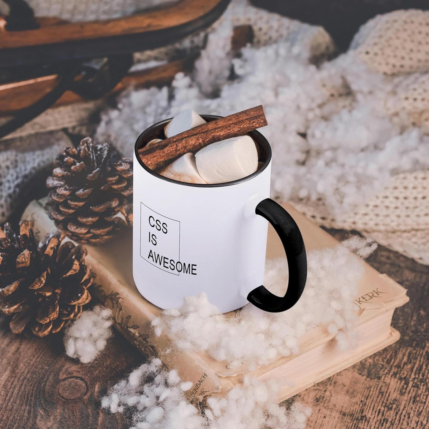3dRose mug_221166_4 CSS IS AWESOME, Two Tone Black Mug, 11oz