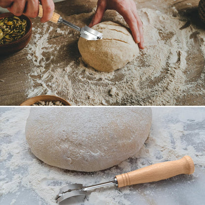 Bread Proofing Basket Set of 2, 8 Inch & 9 Inch Round, Rattan Basket Bowls with Bread Making Tools for Sourdough Baking