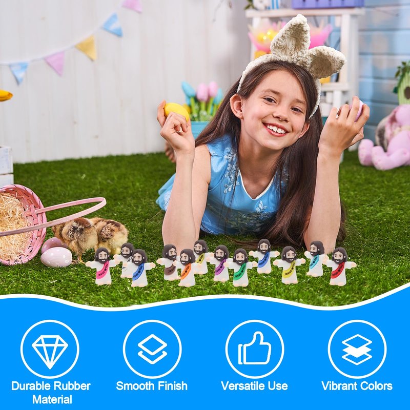 Owurha 100PCS Little Jesus Figures Mini Jesus Love You Figures Original Design Tiny Jesus Figurines in Bulk to Hide and Seek Religious Party Favors Sunday School Baptism Gifts Easter Egg Stuffers
